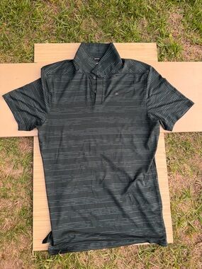 Nike Men's Dark Green Striped Polo